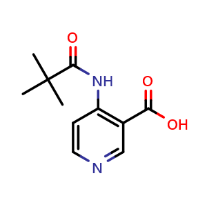 Chemical structure of 4-(2,2,2-Trimethylacetamino)pyridine-3-carboxylic acid , CAS 125867-31-4, AChemBlock N24513