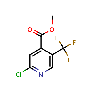Chemical structure of Methyl 2-chloro-5-(trifluoromethyl)isonicotinate , CAS 1246685-28-8, AChemBlock N24517