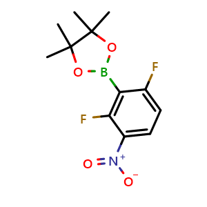 Chemical structure of 2-(2,6-difluoro-3-nitrophenyl)-4,4,5,5-tetramethyl-1,3,2-dioxaborolane , CAS 1451391-10-8, AChemBlock N24521