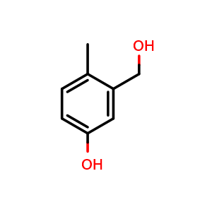 Chemical structure of 5-Hydroxy-2-methylbenzyl alcohol , CAS 1261454-85-6, AChemBlock N24525