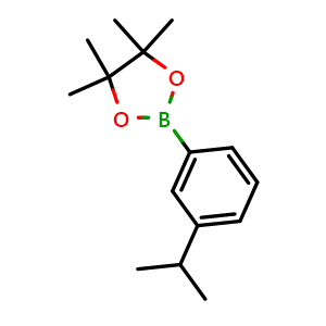 Chemical structure of 2-(3-isopropylphenyl)-4,4,5,5-tetramethyl-1,3,2-dioxaborolane , CAS 325142-89-0, AChemBlock N24527