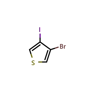 Chemical structure of 3-Bromo-4-iodothiophene , CAS 73882-41-4, AChemBlock N24538