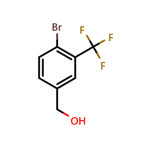Chemical structure of 4-Bromo-3-(trifluoromethyl)benzyl alcohol , CAS 957207-09-9, AChemBlock N24542