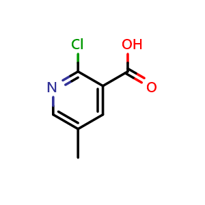Chemical structure of 2-Chloro-5-methylpyridine-3-carboxylic acid , CAS 66909-30-6, AChemBlock N24563