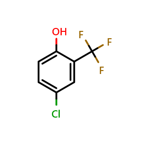 Chemical structure of 4-Chloro-2-trifluoromethylphenol , CAS 53903-51-8, AChemBlock N24565