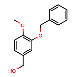 Chemical structure of 3-Benzyloxy-4-methoxybenzyl alcohol , CAS 1860-60-2, AChemBlock N24574