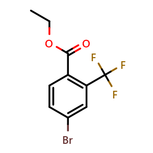 Chemical structure of 4-Bromo-2-(trifluoromethyl)benzoic acid ethyl ester , CAS 1214378-94-5, AChemBlock N24595