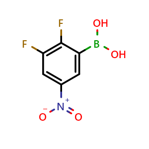 Chemical structure of 2,3-Difluoro-5-nitrophenylboronic acid , CAS 957060-82-1, AChemBlock N24612