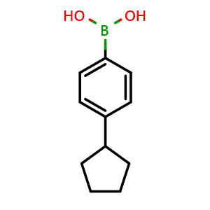 Chemical structure of 4-Cyclopentylphenylboronic acid , CAS 945837-57-0, AChemBlock N24615