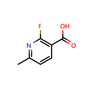 Chemical structure of 2-Fluoro-6-methyl-3-pyridinecarboxylic acid , CAS 1211583-88-8, AChemBlock N24616