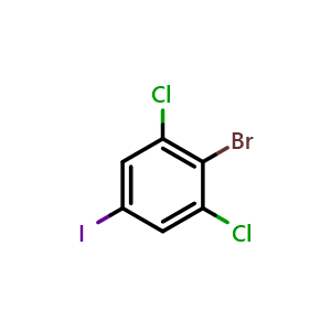 Chemical structure of 4-Bromo-3,5-dichloroiodobenzene , CAS 1000574-29-7, AChemBlock N24624