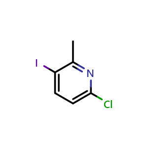 Chemical structure of 6-Chloro-3-iodo-2-methylpyridine , CAS 249291-79-0, AChemBlock N24636