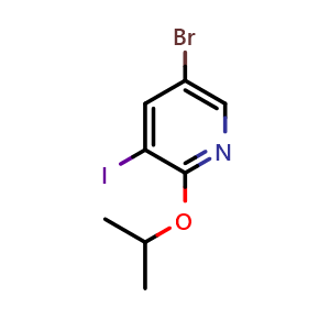 Chemical structure of 5-Bromo-3-iodo-2-isopropoxypyridine , CAS 848243-21-0, AChemBlock N24641