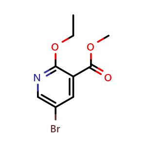 Chemical structure of Methyl 5-Bromo-2-ethoxynicotinate , CAS 1031927-15-7, AChemBlock N24650