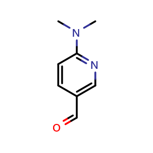 Chemical structure of 2-(N,N-dimethylamino)pyridine-5-carboxaldehyde , CAS 149805-92-5, AChemBlock N24653