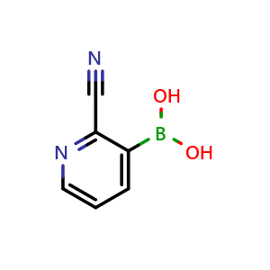 Chemical structure of 2-Cyanopyridine-3-boronic acid , CAS 874290-88-7, AChemBlock N24665