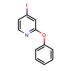 Chemical structure of 4-Iodo-2-phenoxypyridine , CAS 1353776-69-8, AChemBlock N24676