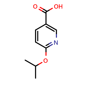 Chemical structure of 6-Isopropoxynicotnic acid , CAS 223127-05-7, AChemBlock N24687