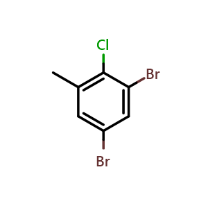 Chemical structure of 2-Chloro-3,5-dibromotoluene , CAS 874513-80-1, AChemBlock N24689