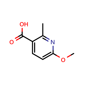 Chemical structure of 6-Methoxy-2-methylpyridine-3-carboxylic acid , CAS 1227515-71-0, AChemBlock N24695