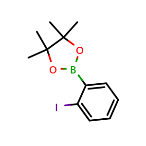 Chemical structure of 2-(2-Iodophenyl)-4,4,5,5-tetramethyl-1,3,2-dioxaborolane , CAS 857934-82-8, AChemBlock N24723