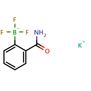 Chemical structure of Potassium (2-aminocarbonylphenyl)trifluoroborate , CAS 850623-70-0, AChemBlock N24726