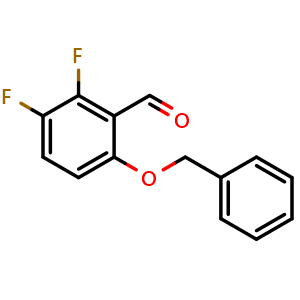 Chemical structure of 2,3-Difluoro-6-(phenylmethoxy)benzaldehyde , CAS 947279-31-4, AChemBlock N24731