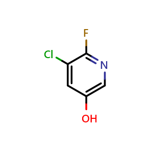 Chemical structure of 3-Chloro-2-fluoro-5-hydroxypyridine , CAS 209328-72-3, AChemBlock N24740