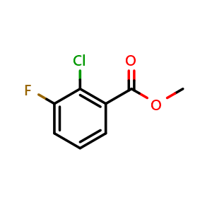 Chemical structure of 2-Chloro-3-fluorobenzoic acid methyl ester , CAS 647020-70-0, AChemBlock N24748