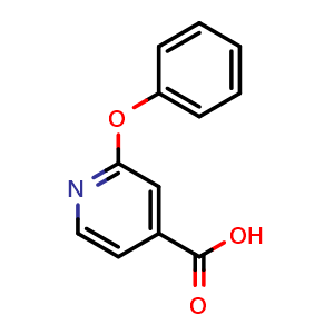 Chemical structure of 2-Phenoxypyridine-4-carboxylic acid , CAS 51362-08-4, AChemBlock N24753
