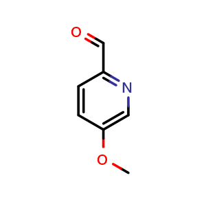 Chemical structure of 5-Methoxypyridine-2-carbaldehyde , CAS 22187-96-8, AChemBlock N24757