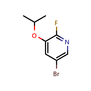 Chemical structure of 5-Bromo-2-fluoro-3-isopropoxypyridine , CAS 1394291-27-0, AChemBlock N24776