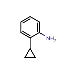 Chemical structure of 2-Cyclopropyl-phenylamine , CAS 3158-73-4, AChemBlock N24777