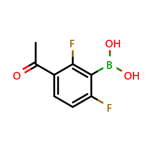 Chemical structure of 3-Acetyl-2,6-difluorophenylboronic acid , CAS 1451390-81-0, AChemBlock N24810