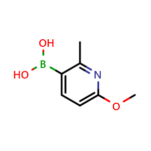 Chemical structure of 2-Methyl-6-methoxypyridine-3-boronic acid , CAS 459856-12-3, AChemBlock N24811