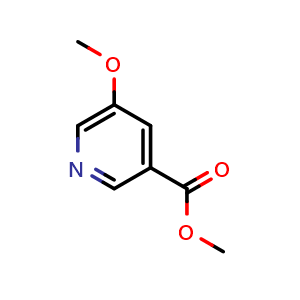 Chemical structure of Methyl 5-methoxypyridine-3-carboxylate , CAS 29681-46-7, AChemBlock N24812