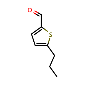 Chemical structure of 5-Propylthiophene-2-carbaldehyde , CAS 35250-76-1, AChemBlock N24815