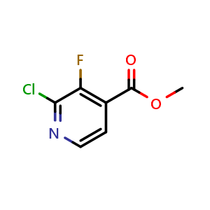 Chemical structure of Methyl 2-chloro-3-fluoro-4-pyridinecarboxylate , CAS 628691-95-2, AChemBlock N24816