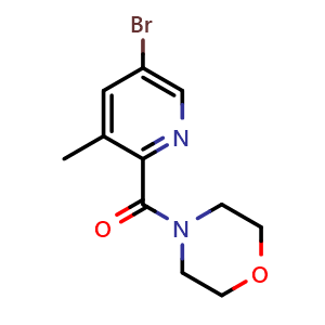 Chemical structure of 5-Bromo-3-methyl-2-morpholinocarbonylpyridine , CAS 244139-60-4, AChemBlock N24829
