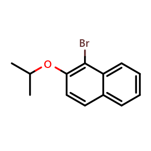 Chemical structure of 1-Bromo-2-(propan-2-yloxy)naphthalene , CAS 791088-70-5, AChemBlock N24865