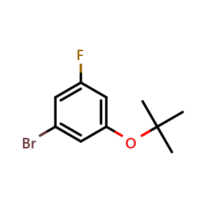 Chemical structure of 1-Bromo-3-(1,1-dimethylethoxy)-5-fluorobenzene , CAS 889362-81-6, AChemBlock N24867