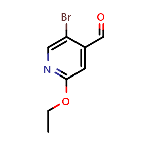 Chemical structure of 5-Bromo-2-ethoxypyridine-4-carboxaldehyde , CAS 1224604-10-7, AChemBlock N24876