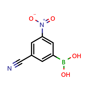Chemical structure of 3-Cyano-5-nitrophenylboronic acid , CAS 913835-33-3, AChemBlock N24913