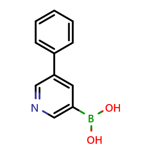 Chemical structure of 5-Phenylpyridine-3-boronic acid , CAS 850991-38-7, AChemBlock N24930