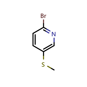 Chemical structure of 2-Bromo-5-methylthiopyridine , CAS 134872-23-4, AChemBlock N24931