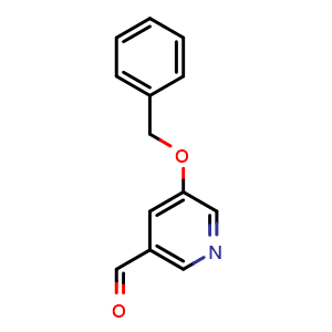 Chemical structure of 5-Benzyloxypyridine-3-carbaldehyde , CAS 263270-32-2, AChemBlock N24932