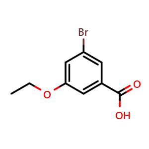 Chemical structure of 3-Bromo-5-ethoxybenzoic acid , CAS 855198-27-5, AChemBlock N24944