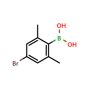 Chemical structure of 4-Bromo-2,6-dimethylphenylboronic acid , CAS 1160561-24-9, AChemBlock N24960
