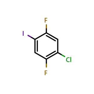 Chemical structure of 4-Chloro-2,5-difluoroiodobenzene , CAS 1097871-23-2, AChemBlock N24971