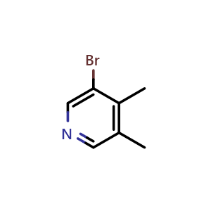Chemical structure of 3-Bromo-4,5-dimethylpyridine , CAS 27063-98-5, AChemBlock N24976
